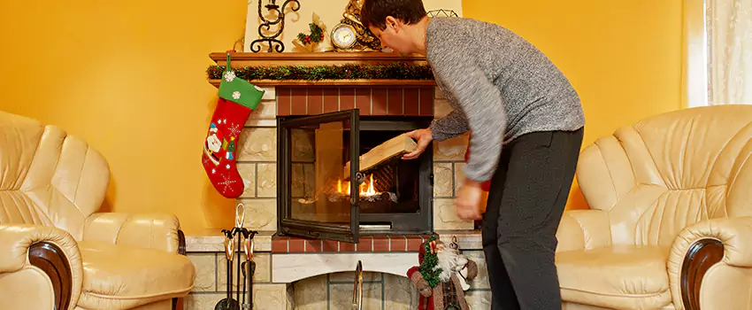 Rusted Metal Fireplace Restoration in Rubidoux, California